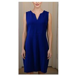Worthington Cobalt Blue V Neck Sleeveless Sheath Dress with Pockets Size 12